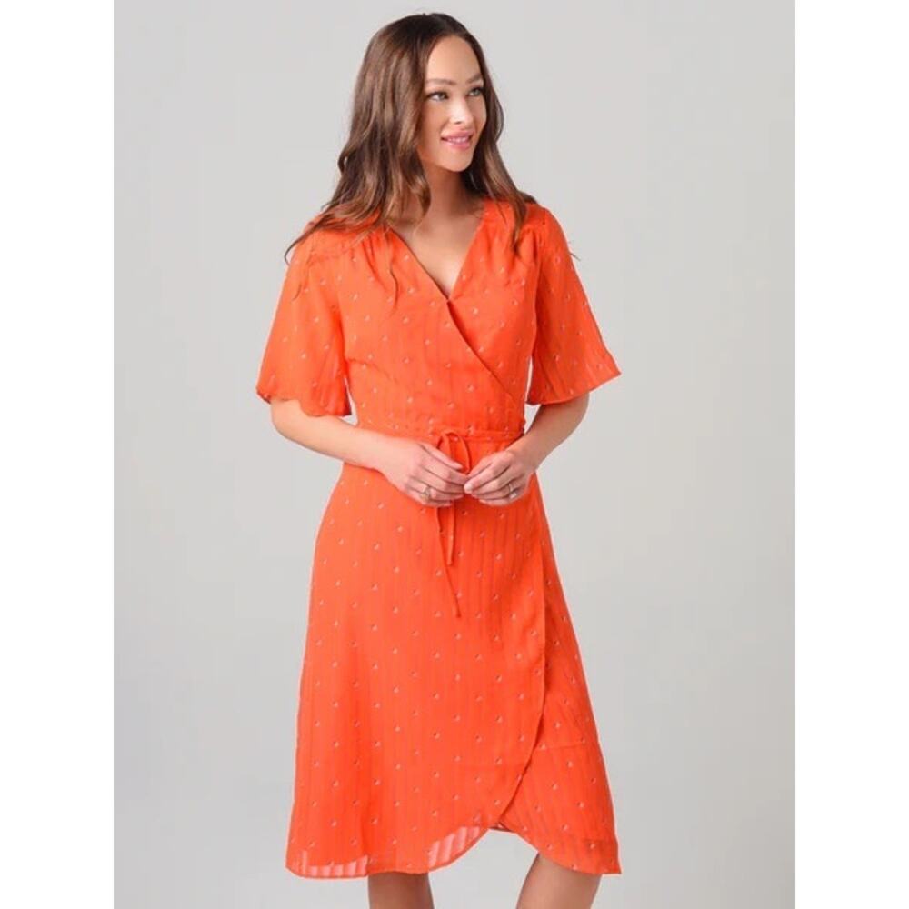 Cupcakes & Cashmere Mulholland Printed Tulip Hem Dress Size S Small